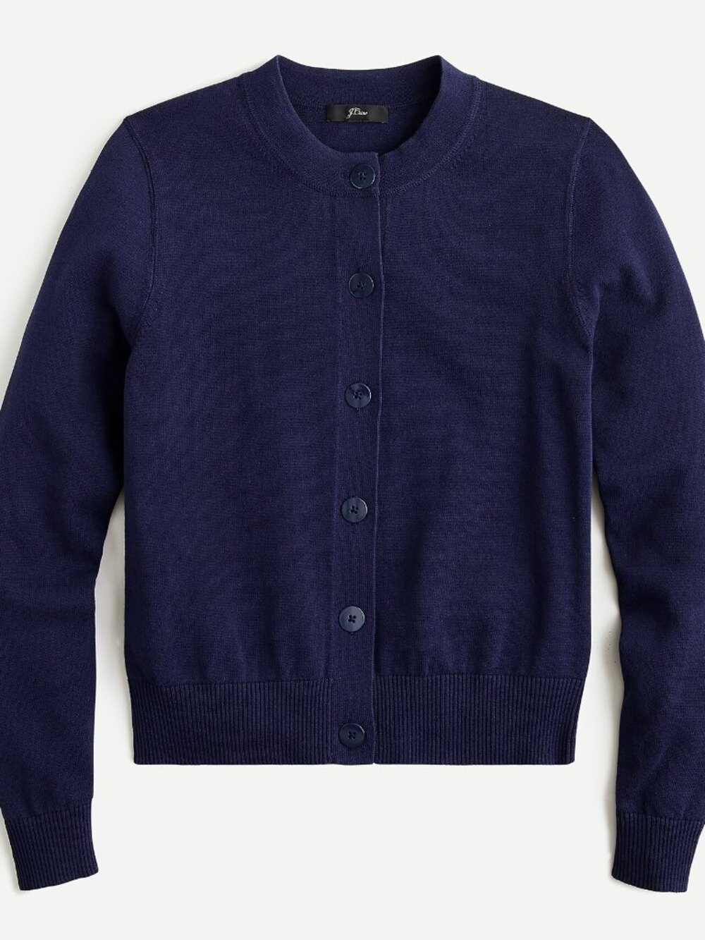 J Crew Navy Cotton Crepe  Mid Weight Cardigan NWT! Beautiful